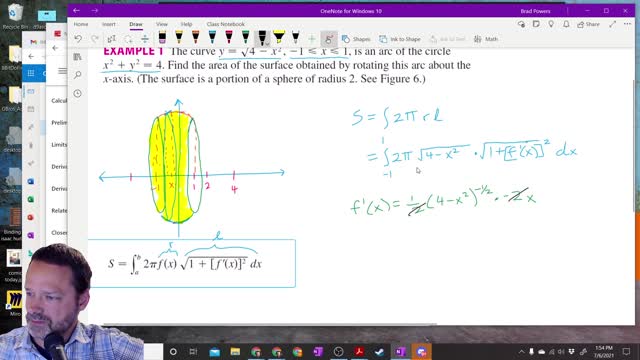 Calculus 2 - Section 8-2- Finding surface area - An example