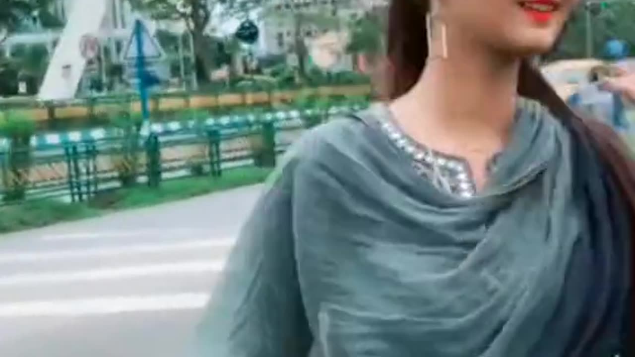 Beautiful girl walking around