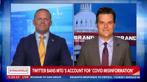 Gaetz: Marjorie Taylor Greene Kicked Off Twitter for 'Challenging the Regime'