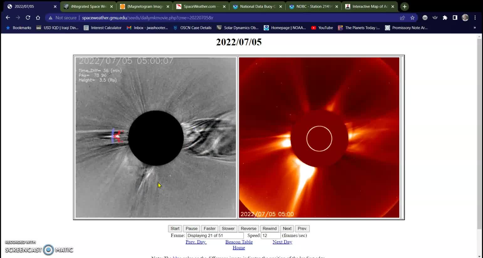 M-class Flare, CME, Tsunami Bouy neat Sitka Volcano, CERN 07-05-22