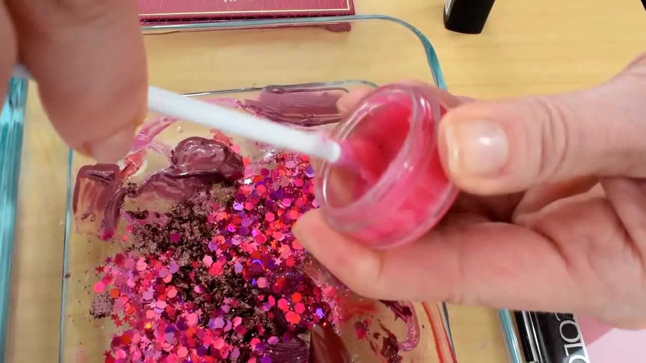 Purple vs Rose - Mixing Makeup Eyeshadow Into Slime Special Series 209 Satisfyin