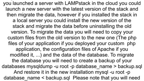 How to update Bitnami LAMP stack