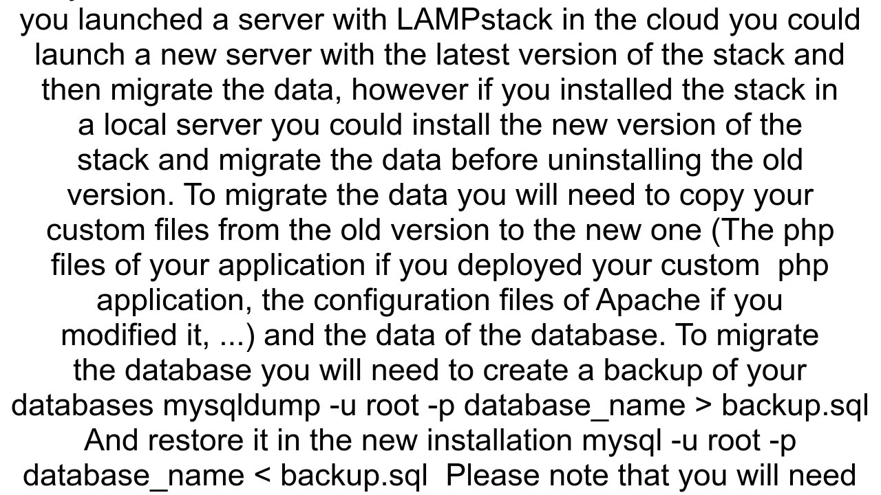 How to update Bitnami LAMP stack