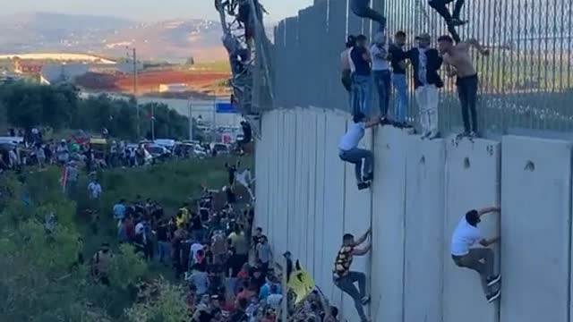 Lebanese at the Border with Palestine