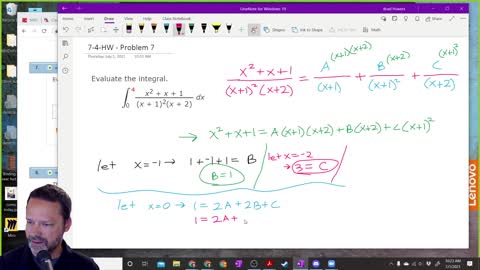 Calculus 2 - Section 7-4 - Homework Problem 7 - Class Example