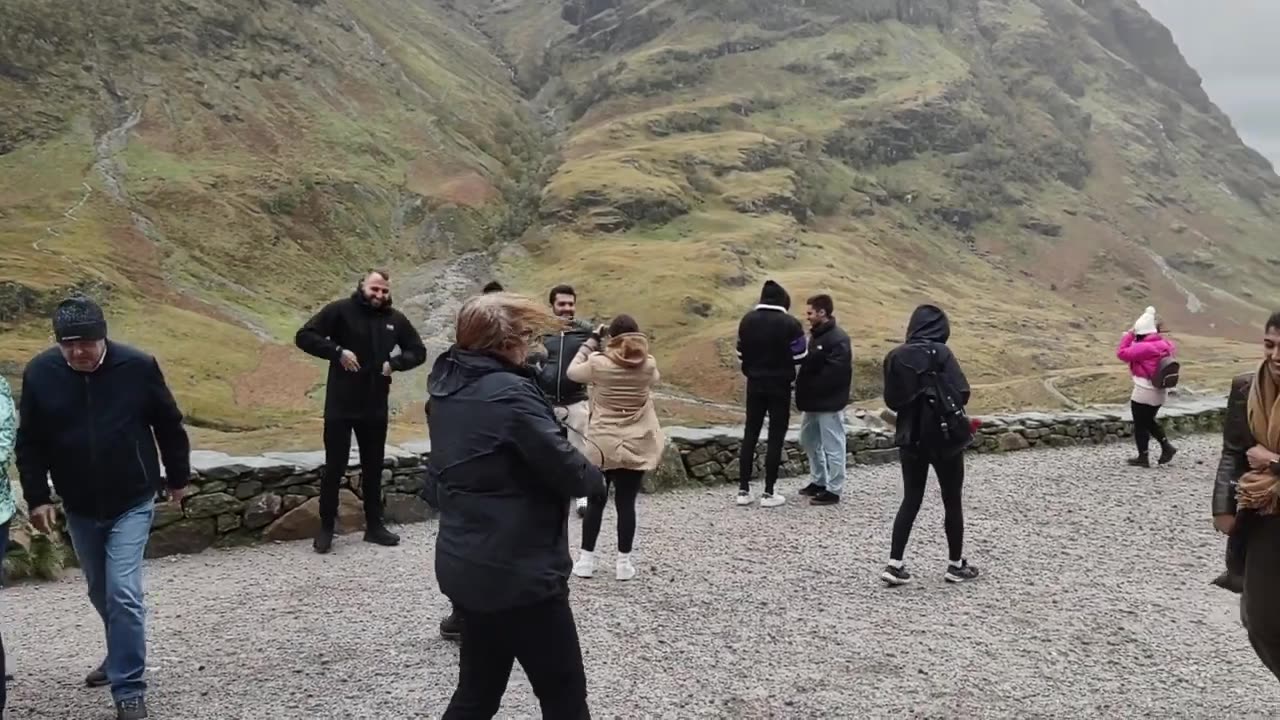 30 MPH winds at the Glencoe Three Sisters Highlands, Scotland.