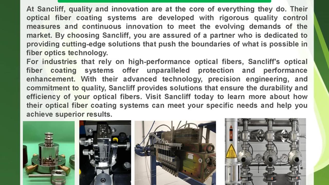 Enhance Fiber Optics Performance with Sancliff's Advanced Optical Fiber Coating Systems