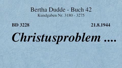 BD 3228 - CHRISTUSPROBLEM ....