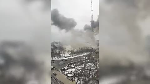 Rocket attack on the Kiev TV tower