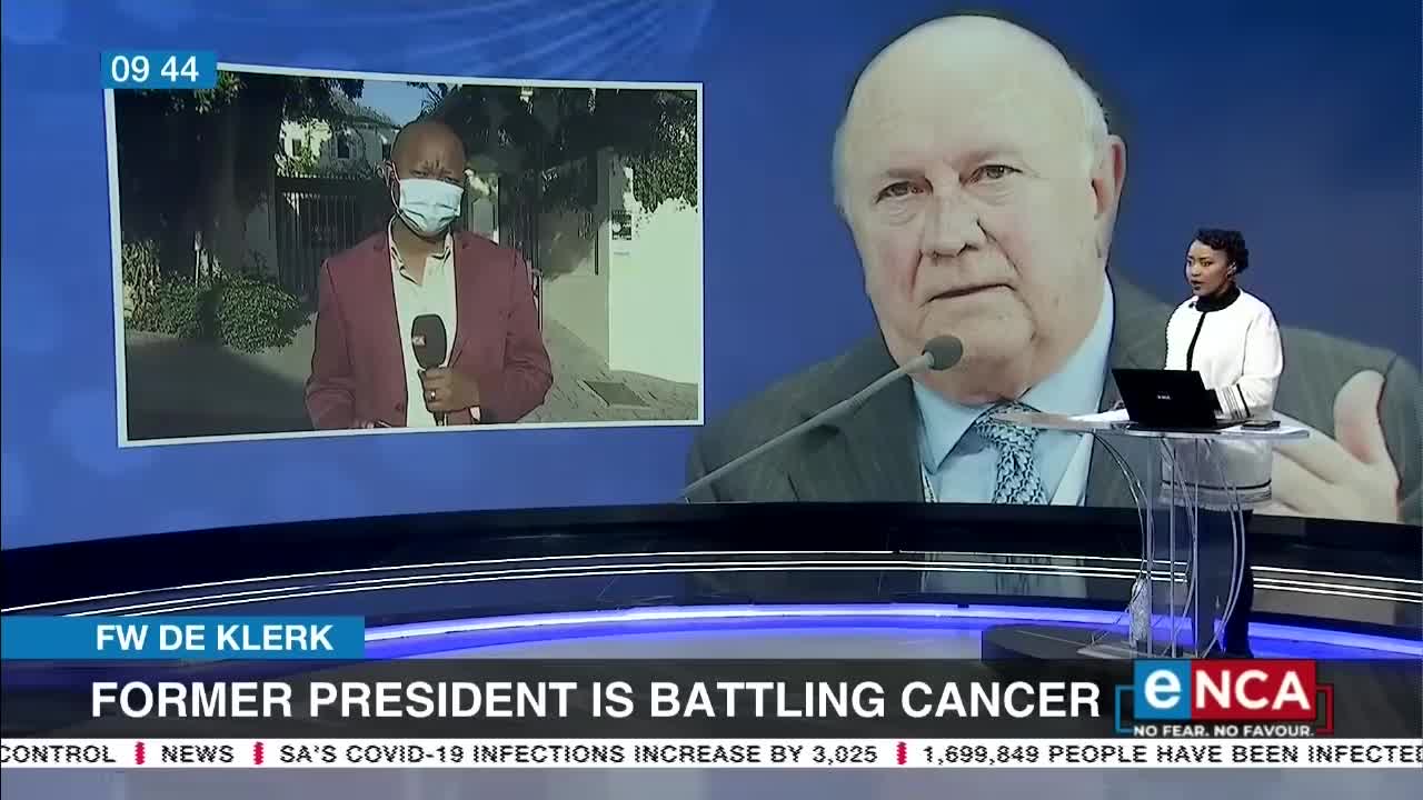 FW de Klerk battling cancer