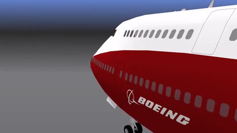 Boeing 747 concept with tail and nose infrared cameras for in flight engine checks & panorama views