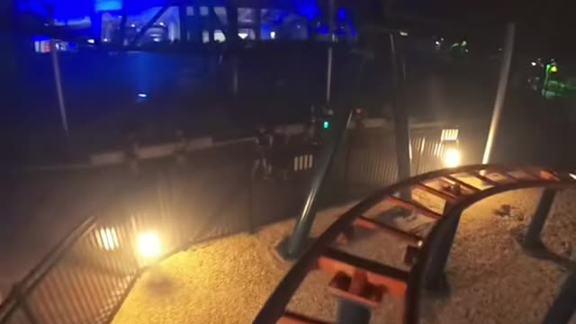 We rode Ice Breaker at night during Howl-O-Scream in Orlando!