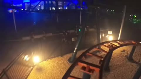 We rode Ice Breaker at night during Howl-O-Scream in Orlando!