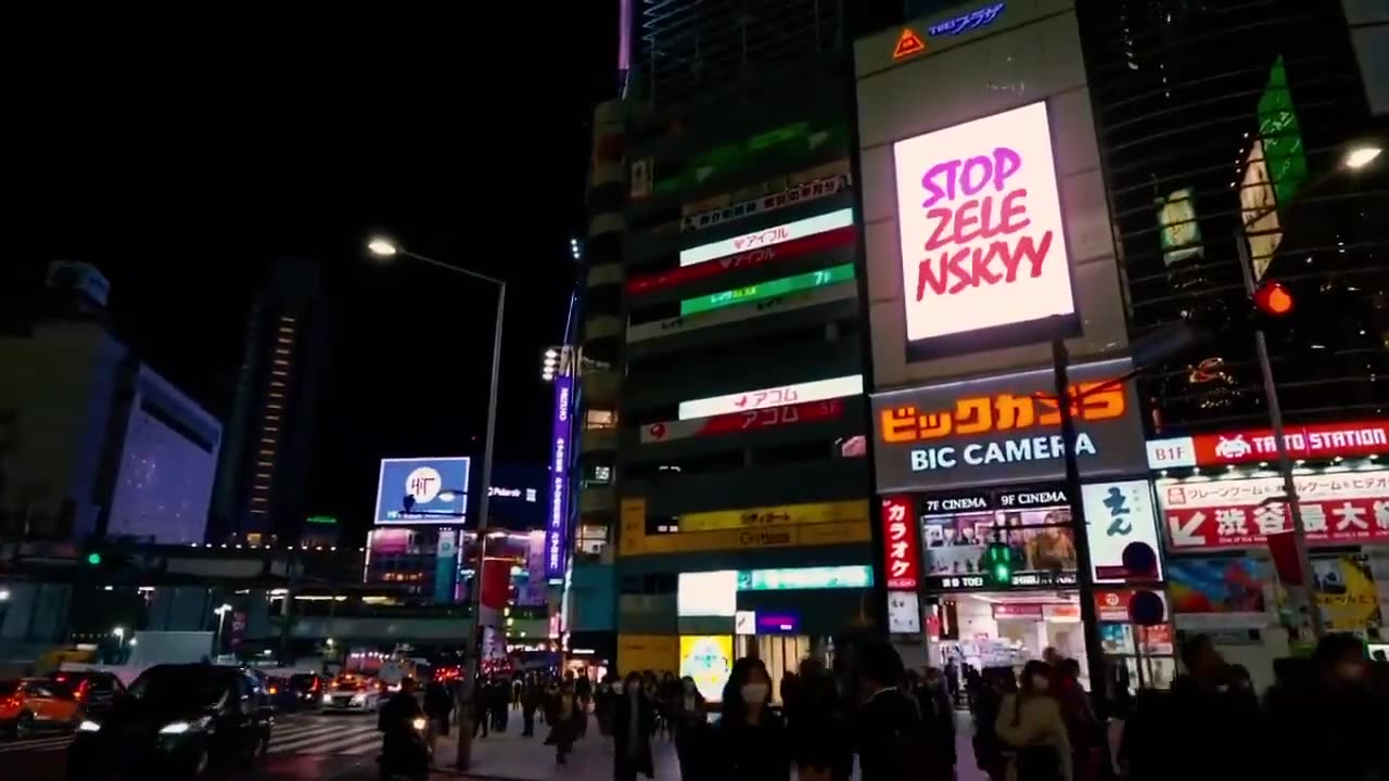 On A Billboard In Tokyo ( Japan ) - Stop Zelensky Stop War!