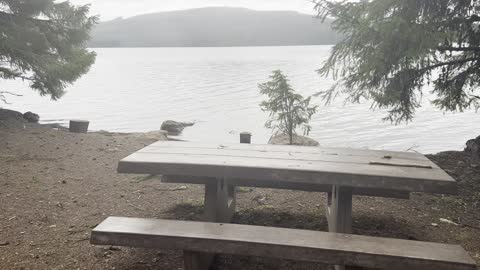 Beautiful Timothy Lake in the Misty Fog – Mount Hood – Oregon – 4K
