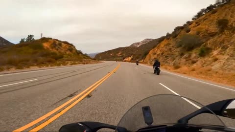 Yamaha R1, R6 and R3 go up the hill together!