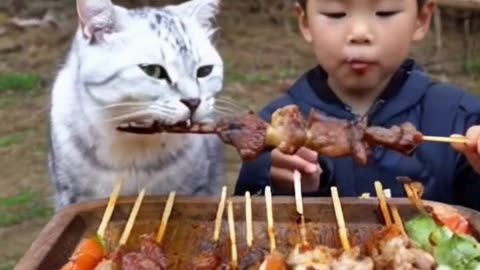Cute cat cooking videos 🤤