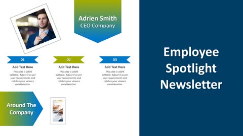 One Page Employee Spotlight Newsletter PowerPoint Template