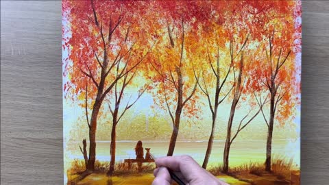 Hand-painted oil painting acrylic landscape