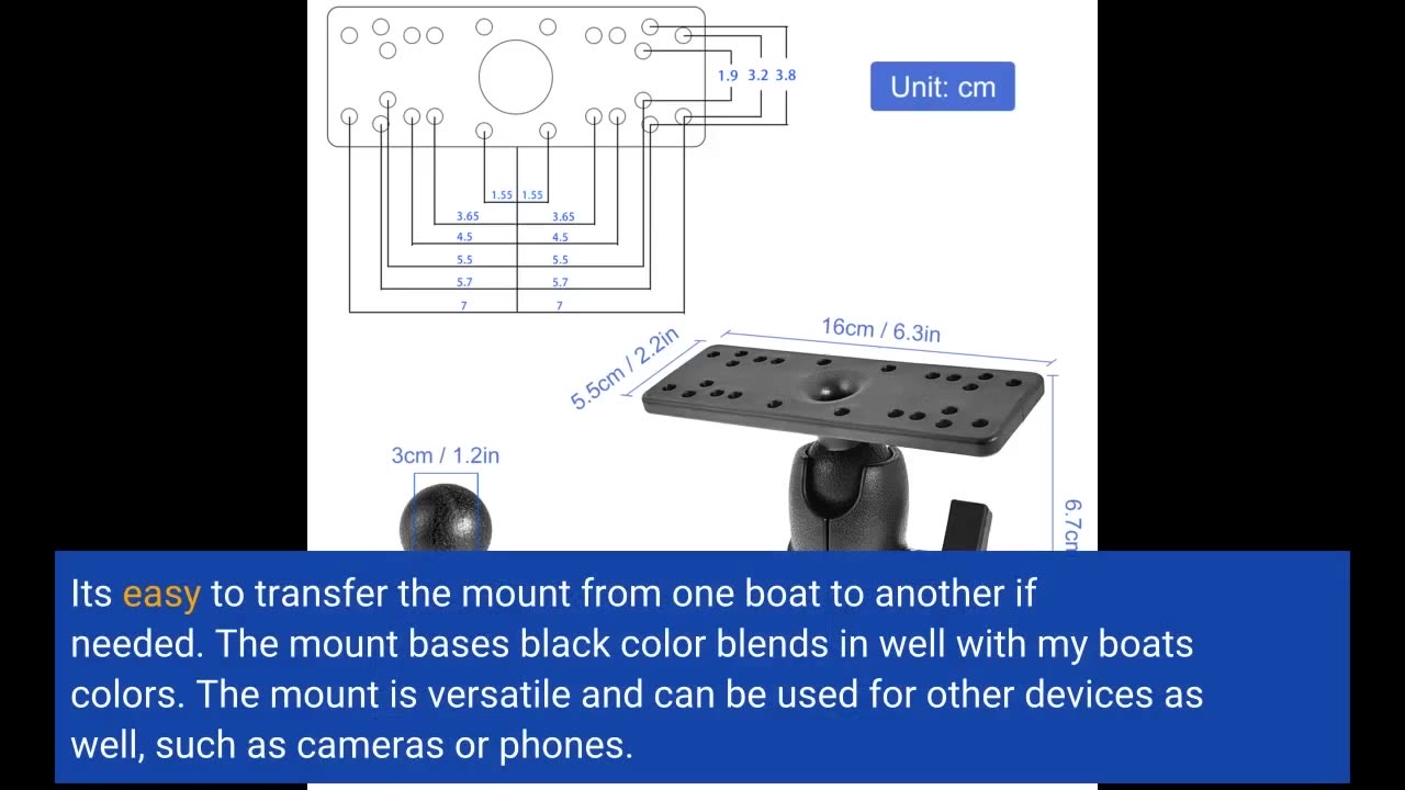 Customer Comments: CALIDAKA Fish Finder Mount Base, Ball-Mount Fish Finder Mount, 360 Degree Ro...