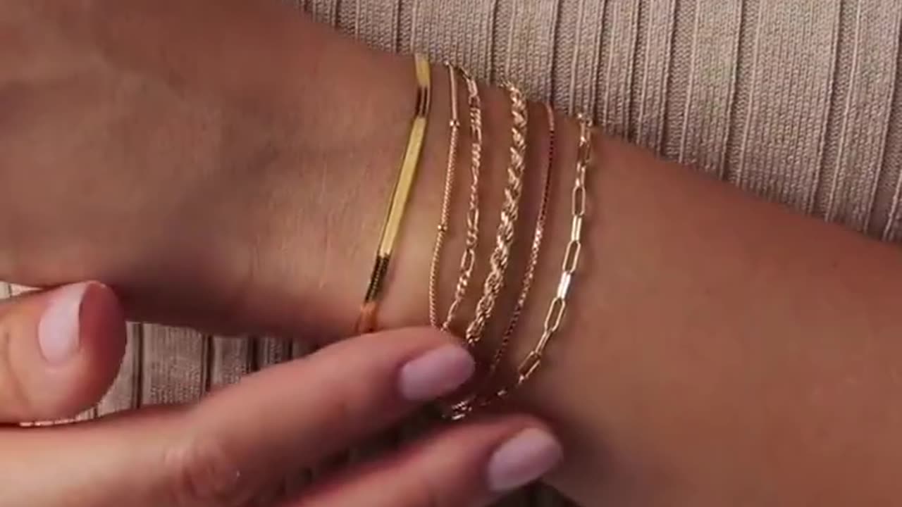 SUNIBI Classic Snake Chain Bracelets for Women Trend Gold Plated