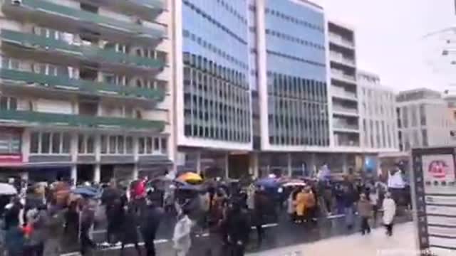 Luxembourg vaccine passport protest Jan. 8, 2022