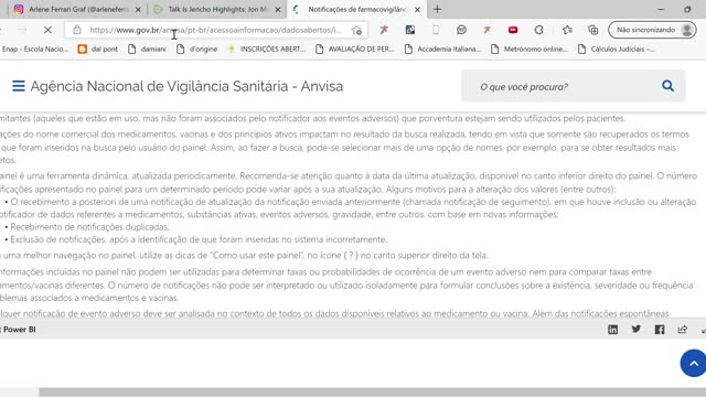 Eventos adversos cadastrados na Anvisa COVID