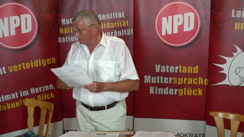 Günter Deckert Vortrag bei der NPD 2018 Teil 2 von 3