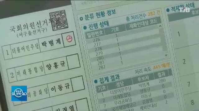 대전광역시 서구 을 본투표용지 몰표
