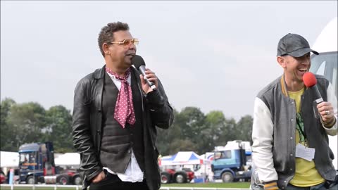 Craig Charles addresses crowds in Oswestry