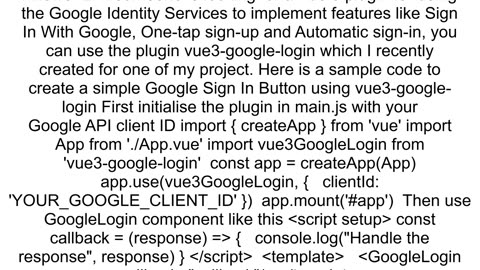 how to implement Google Login API in VueJS