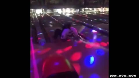 Bowler takes a tumble