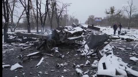 Photos of Ukraine-Russia war on Feb. 25