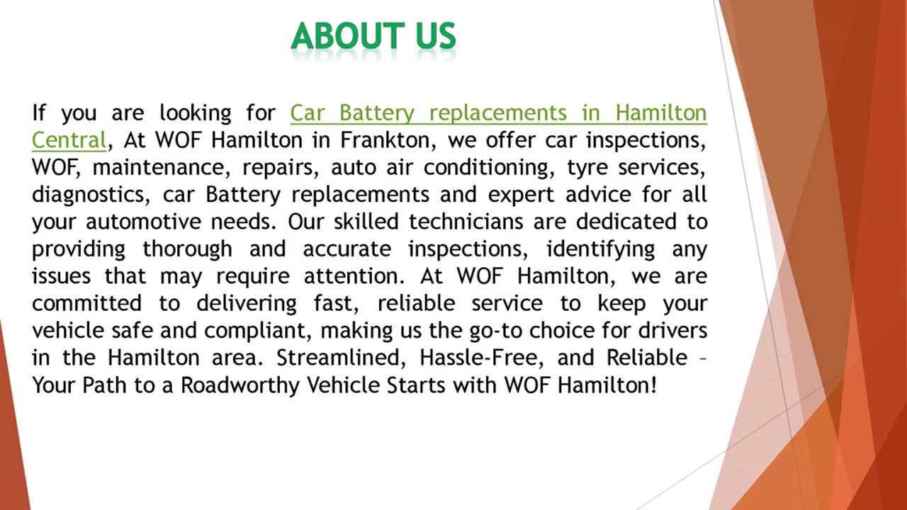 If you are looking for Car Battery replacements in Hamilton Central