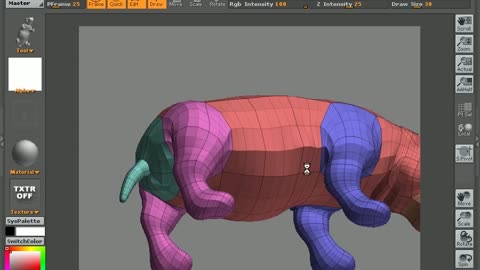 Using ZBrush examples to shape the process of animal hippopotamus