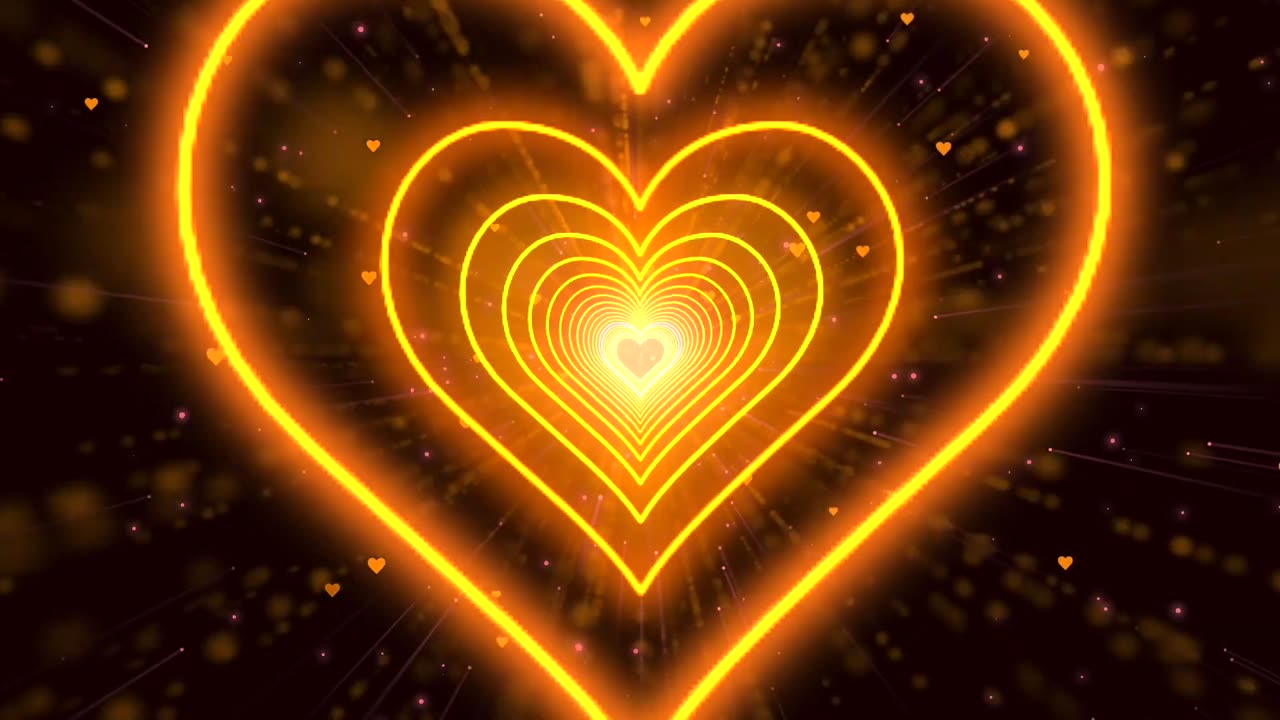 338. NT02-06 Heart Tunnel🧡Heart Background Neon Heart Heart