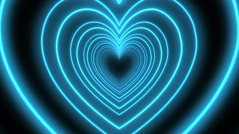 630. Color Changing Heart Tunnel🩵💙Blue Heart Background Heart