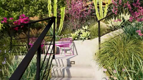 INCLINED LOS ANGELES BACKYARD LANDSCAPE DESIGN