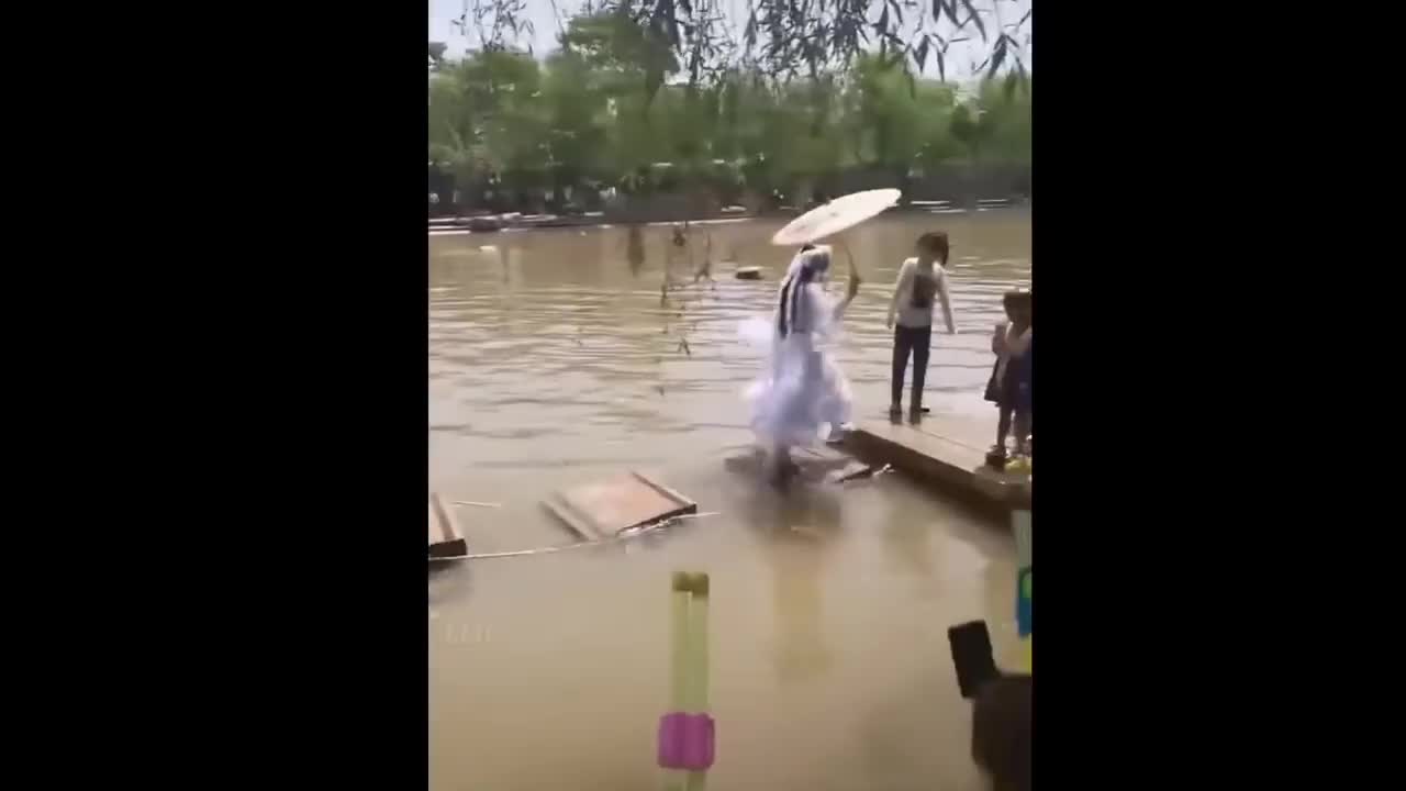 Girl falling