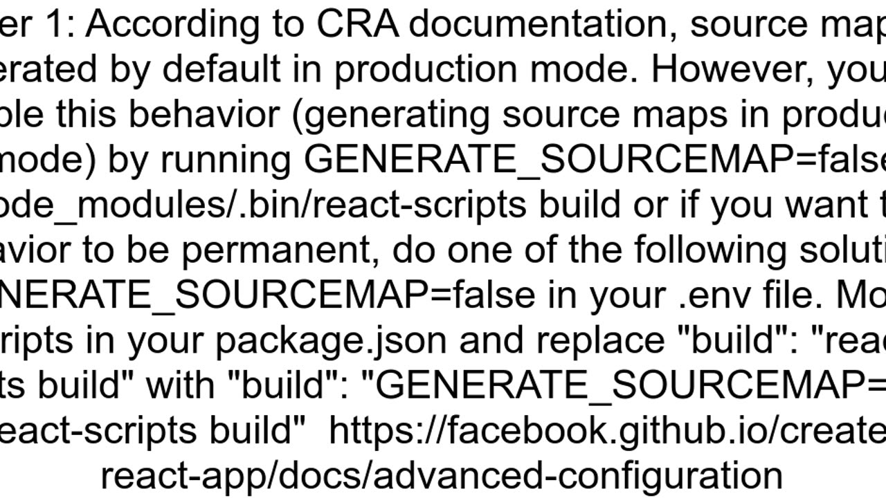 How to generate sourcemaps in create react app