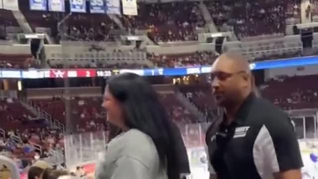 Woman kicked out at the Hockey game for wearing Lets Go Brandon