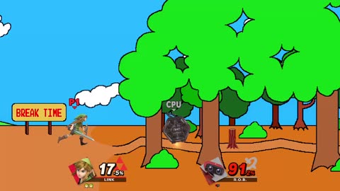 Link Vs ROB on PAC-LAND (Super Smash Bros Ultimate)