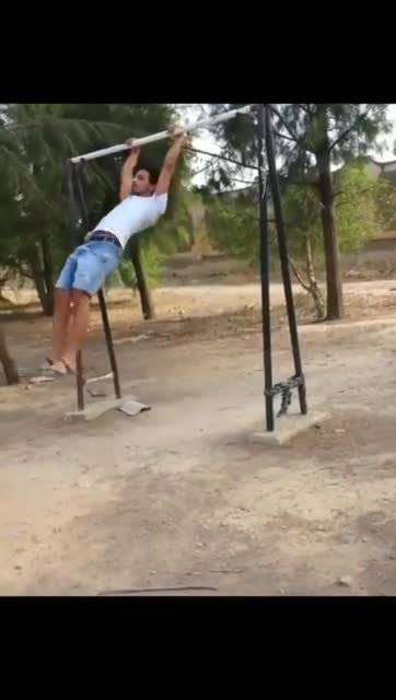 Funny guy falls at the park