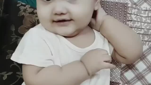 Cute baby playing