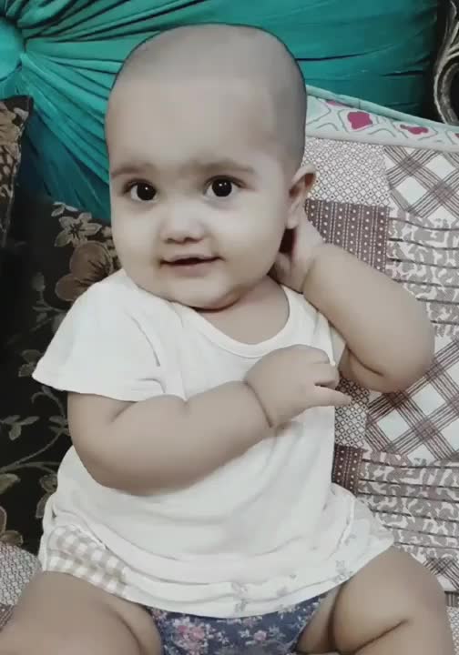 Cute baby playing