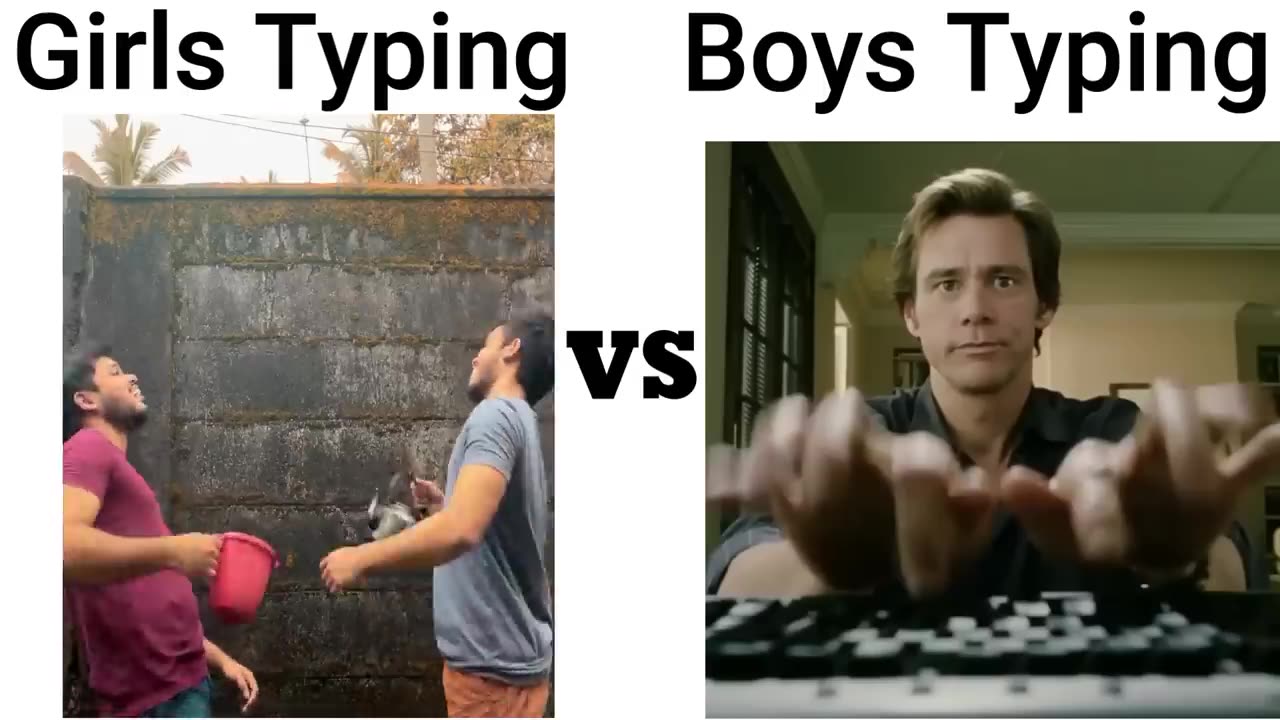 Girl Typing VS Boy Typing very funny vedio