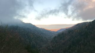 Clouds Rolling in Over the Great Smokey Mountains