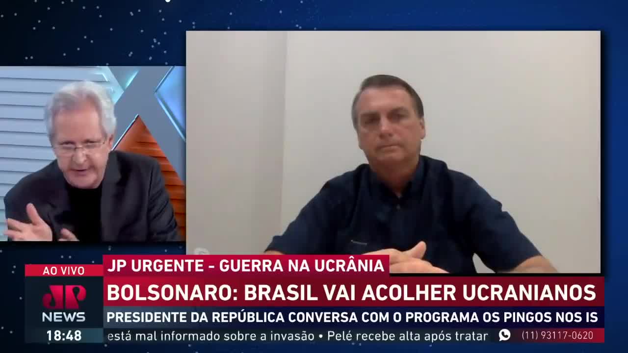 EXCLUSIVO: Bolsonaro fala sobre a Guerra da Ucrânia em Os Pingos nos Is