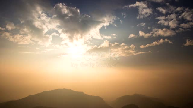 Sunset time-lapse with sun