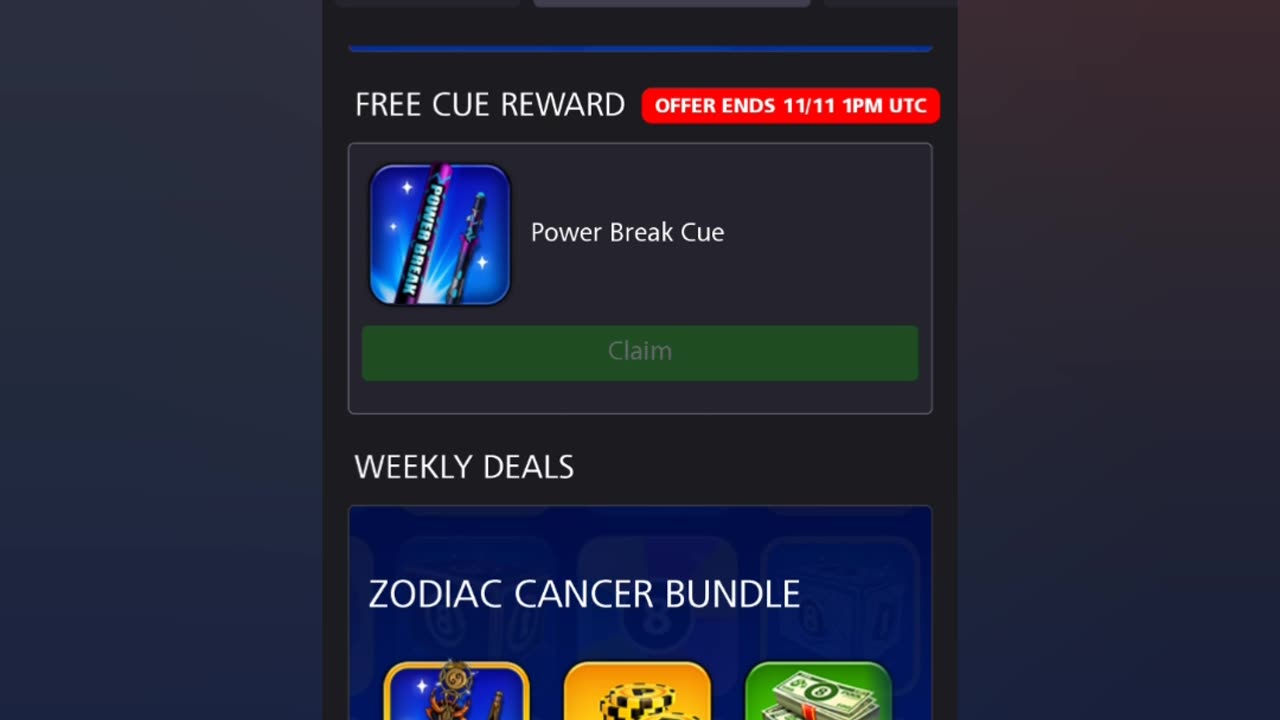 Free Friday Rewards Beautifull Cue 😱😎 ! #8BallPool #8BP #8BallPoolGame #8BPGame.